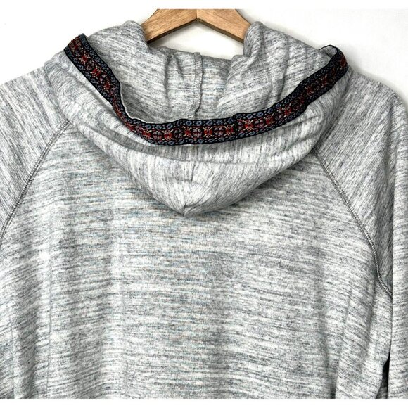Eddie Bauer Womens Jacket Lightweight Full Zip Aztec Hooded Pockets Gray XL - Picture 5 of 16